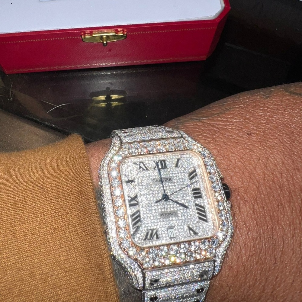Cartier Santos With Moissanite